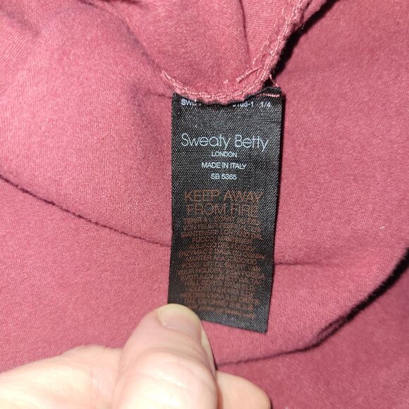 Sweaty Betty London Scuba Hoodie Tunic Sweatshirt Women 2XL Maroon Red Jacket - Picture 3 of 7